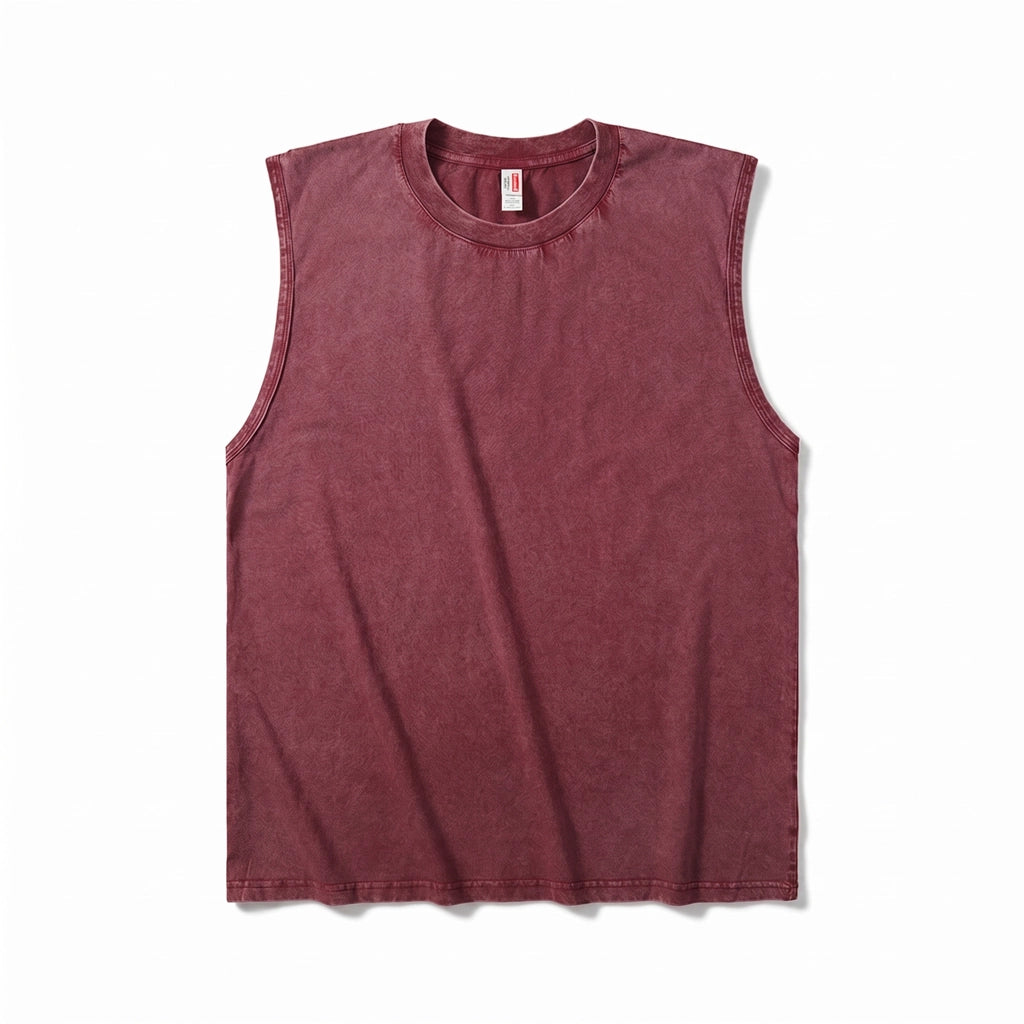 Enzo Cotton Tank Top - Color:Rose Red;Size:S