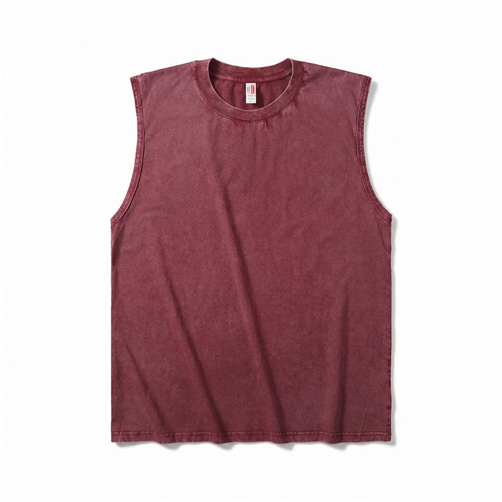 Enzo Cotton Tank Top - Color:Rose Red;Size:S