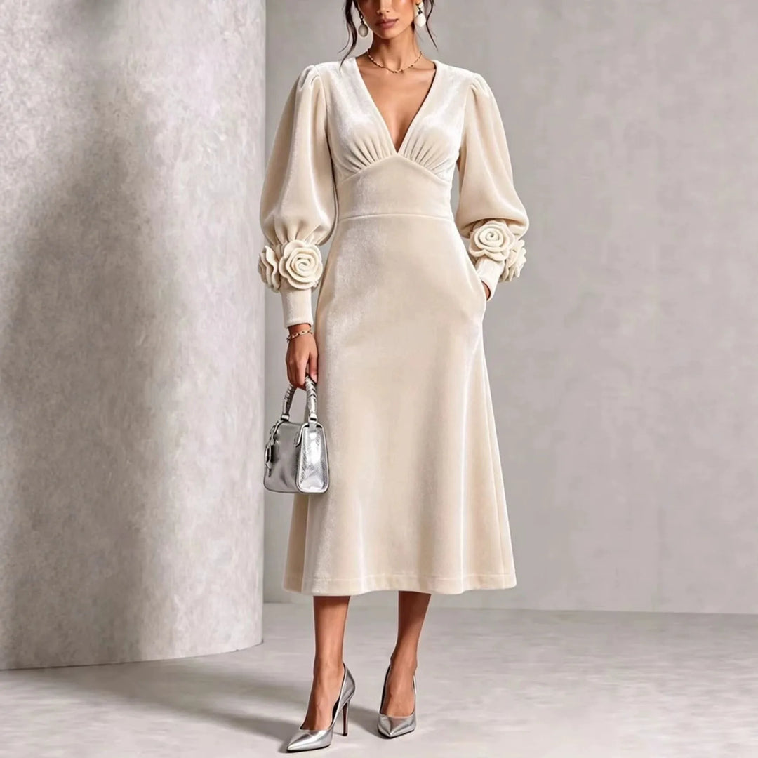 Eren | Women's Elegant Christmas Dress  - Color:White;Size:S