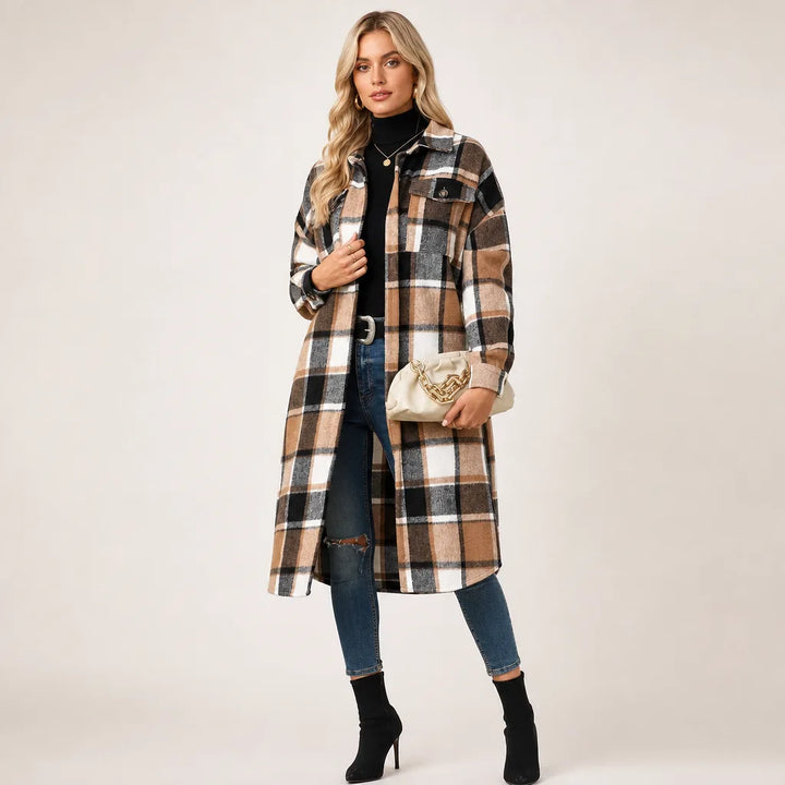 Women's Khaki Eryn | Women's Plaid Trench Coat -No match