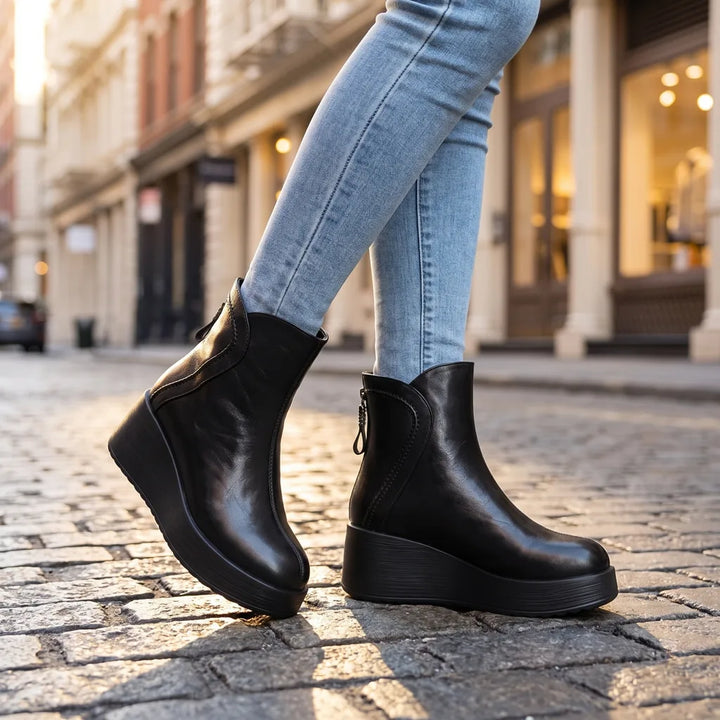 Women's Black Esme Wedge Ankle Boots