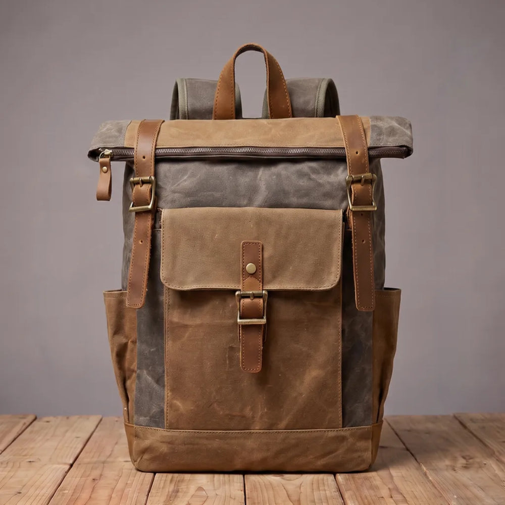 Essex | Men's Canvas Travel Laptop Backpack - Color:Black