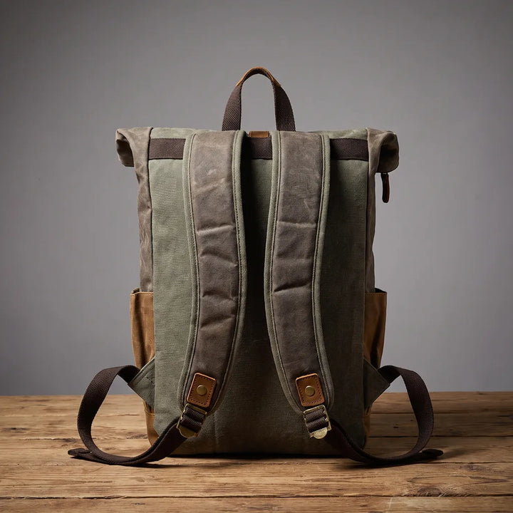 Men's Black Essex Waxed Canvas Backpack