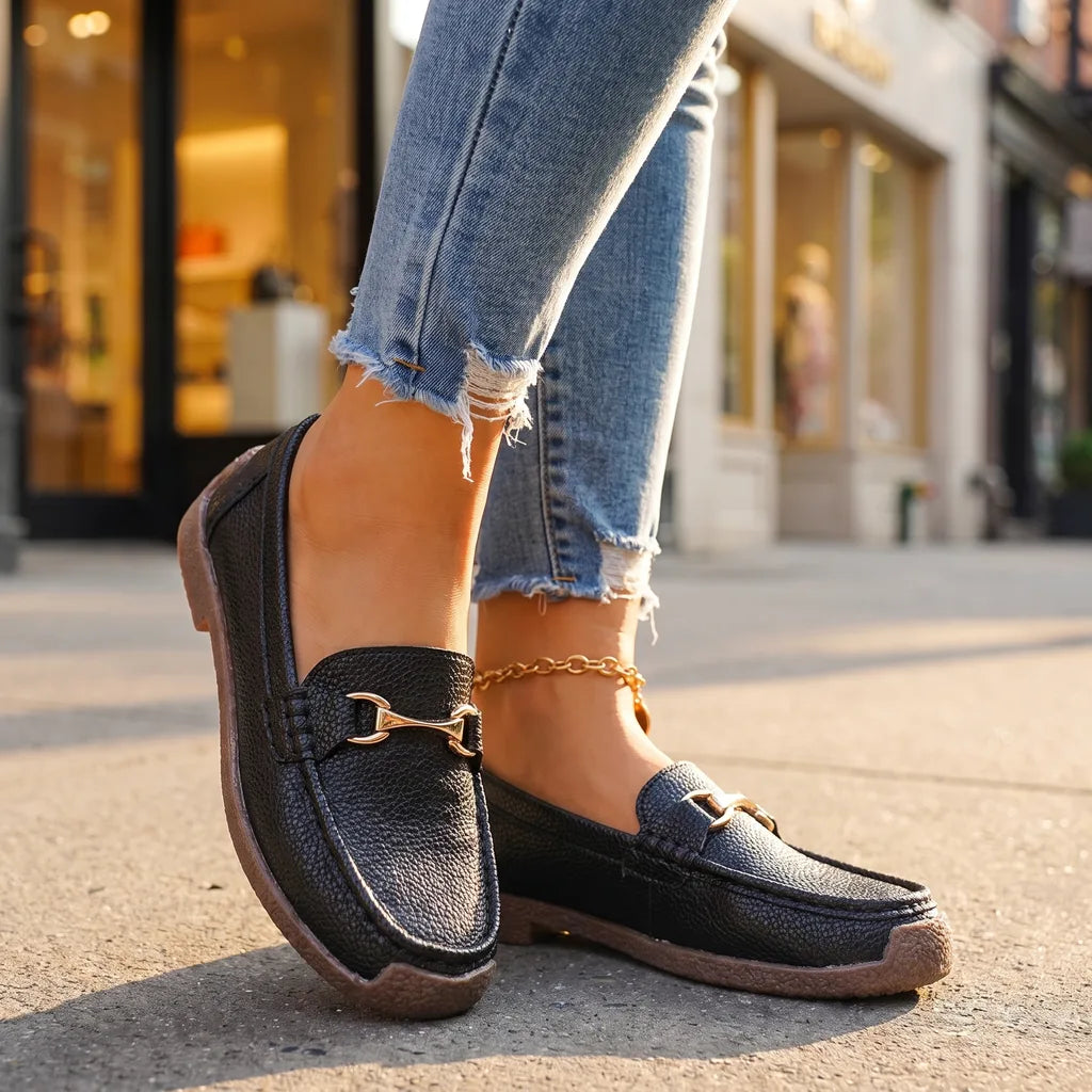 Men's Black Estella Perforated Loafers