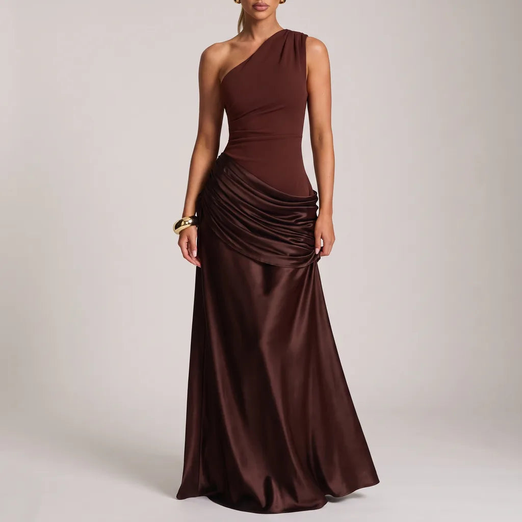 Estelle Bodycon Maxi Dress - Color:Brown;Size:S