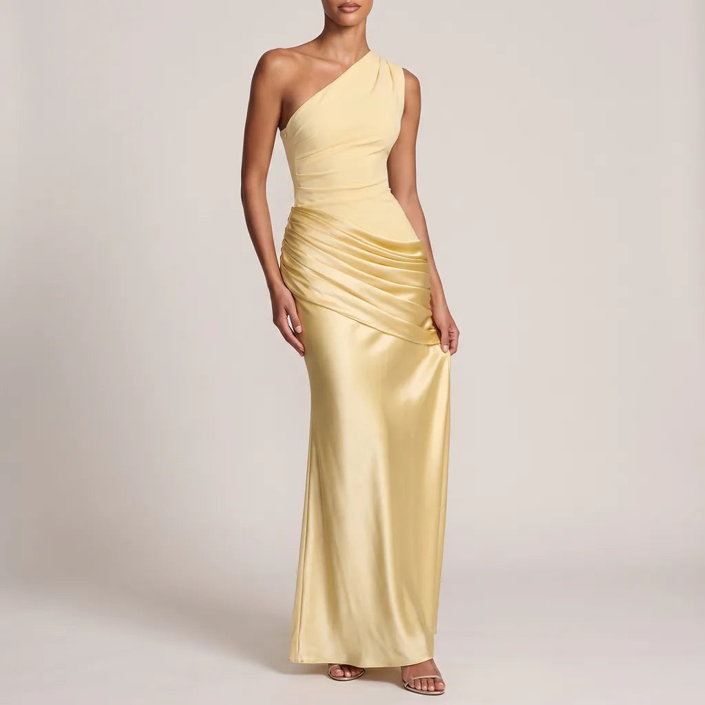 Estelle Bodycon Maxi Dress - Color:Yellow;Size:S