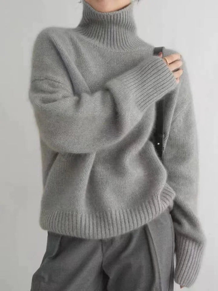 Estelle | Women's Turtleneck Sweater - Color:Gray;Size:XS