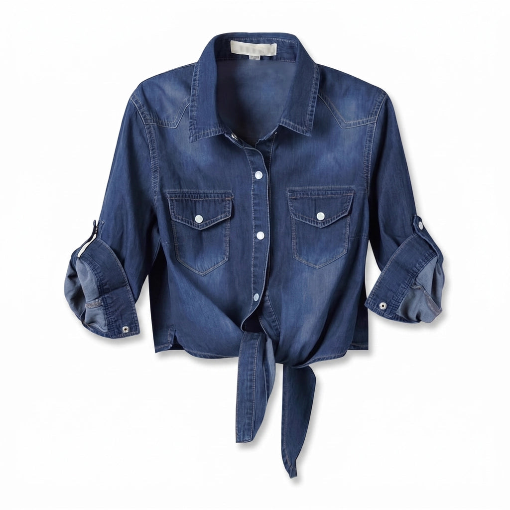 Esther Denim Shrug - Color:Dark Blue;Size:XS