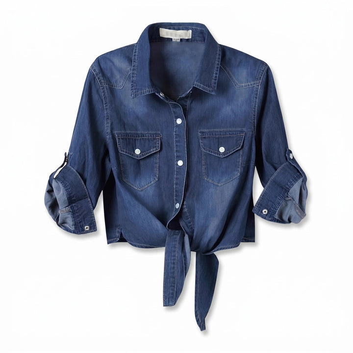 Esther Denim Shrug - Color:Dark Blue;Size:XS