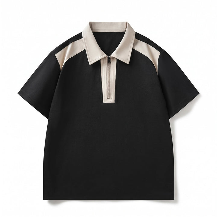 Evan Contrast Polo - Color:Black;Size:S