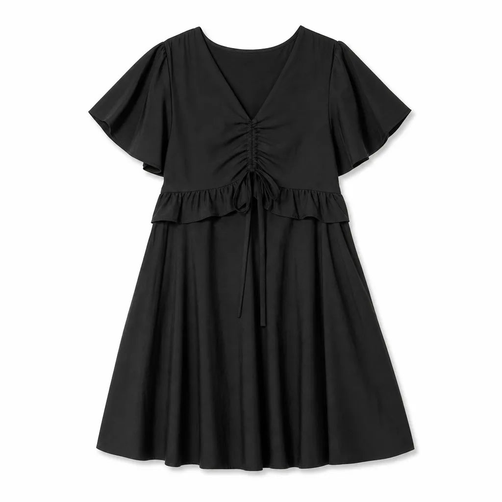 Evangeline High-Waist Dress - Color:Black;Size:L
