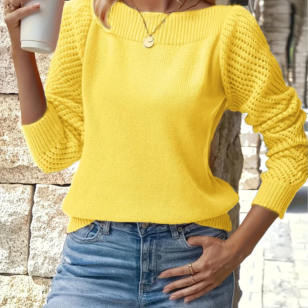 Evangeline | Women's Cozy Knit Sweater - Size:XXS;Color:Yellow