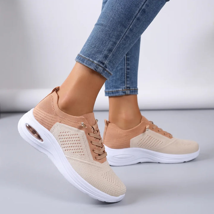 Eve Mesh Sneakers - Color:Beige;Size:36