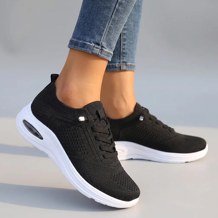 Eve Mesh Sneakers - Color:Black;Size:36