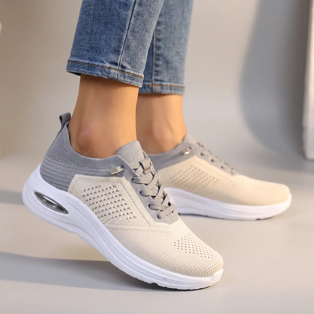 Eve Mesh Sneakers - Color:Gray;Size:36