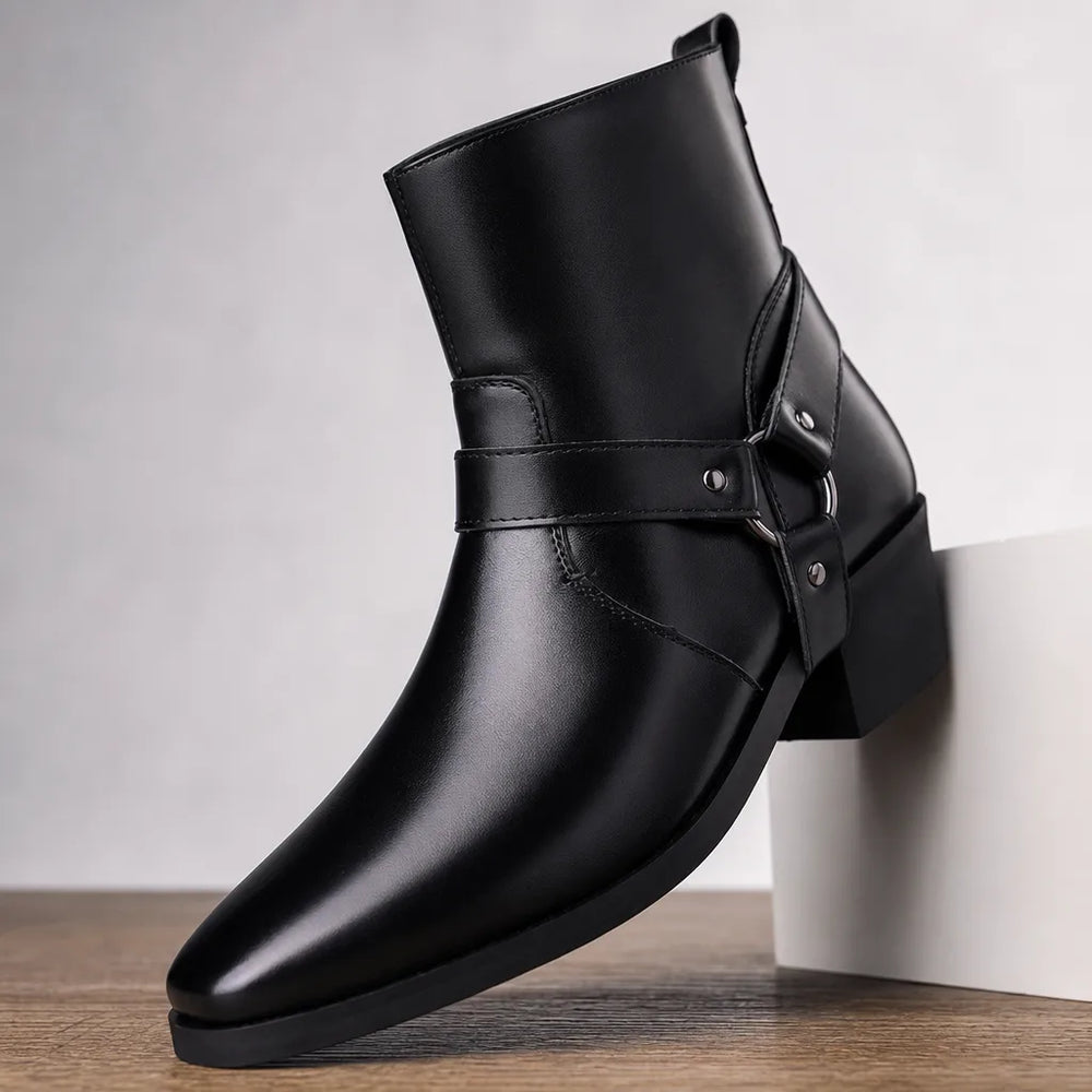 Men's Black Maximilian Buckle Chelsea Boots