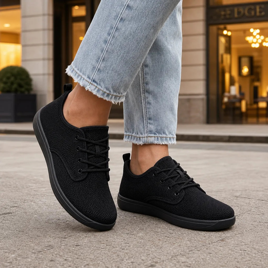Women's Black Egerton Wide Fit Sneakers