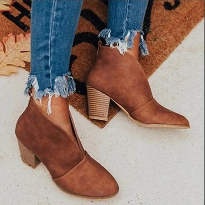 Everly | Women's Orthopedic Ankle Boots  - Color:Brown;Size:36