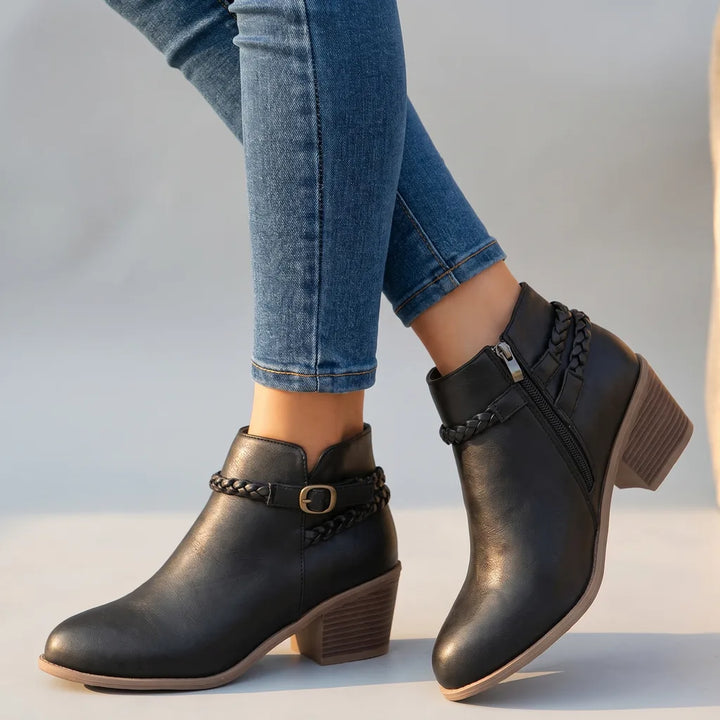 Everly | Women's Western Ankle Boots - Color:Black;Size:36