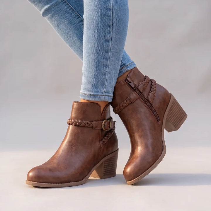 Everly | Women's Western Ankle Boots - Color:Brown;Size:36