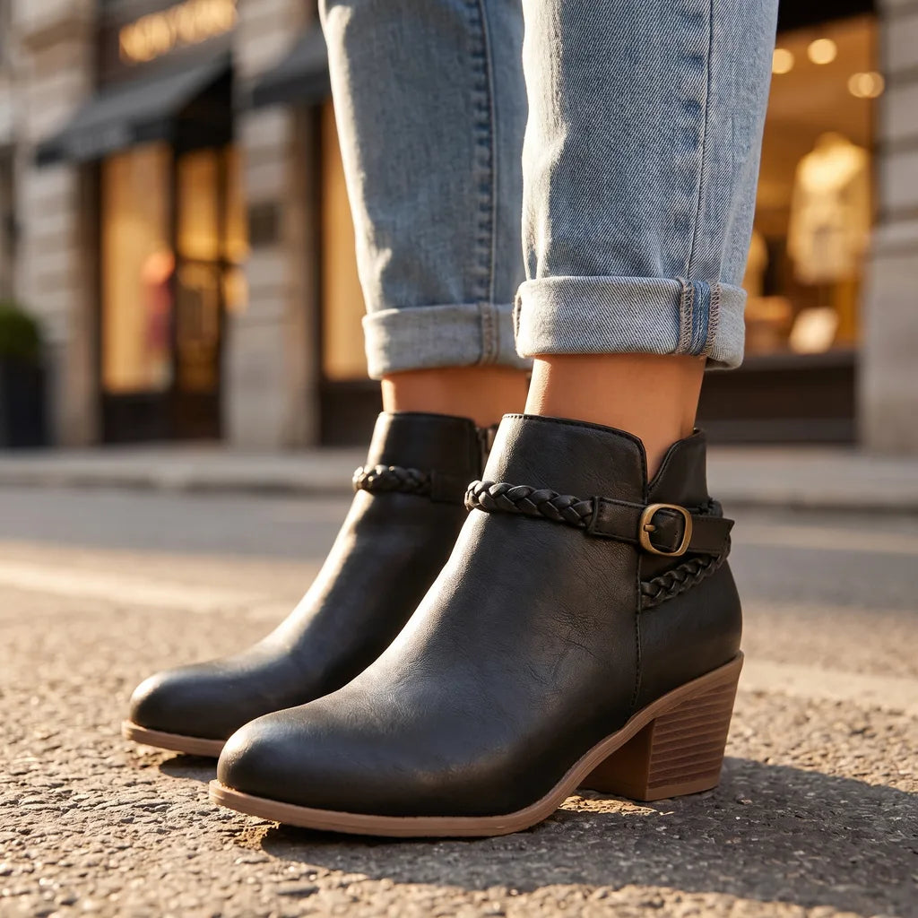 Women's Black Everly Buckle Chelsea Boots