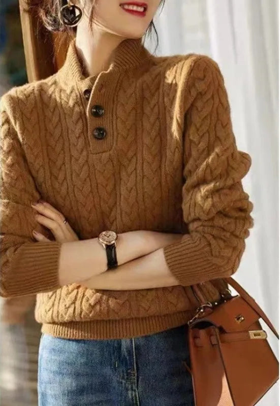 Fairfax | Women's Soft Cable Knit Sweater - Size:XS;Color:Brown