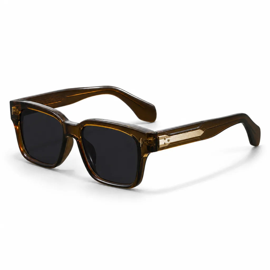 Men's Olive Green Frame Gray Lenses Ashby Square Frame Shades
