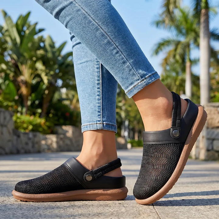 Black Boone Mesh Mules 1