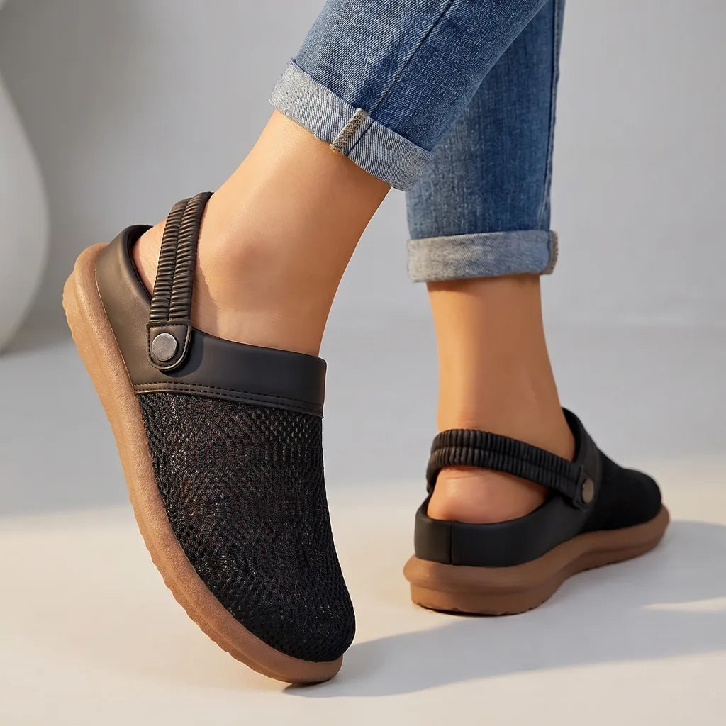 Farrah Mesh Mules - Color:Black;Size:36