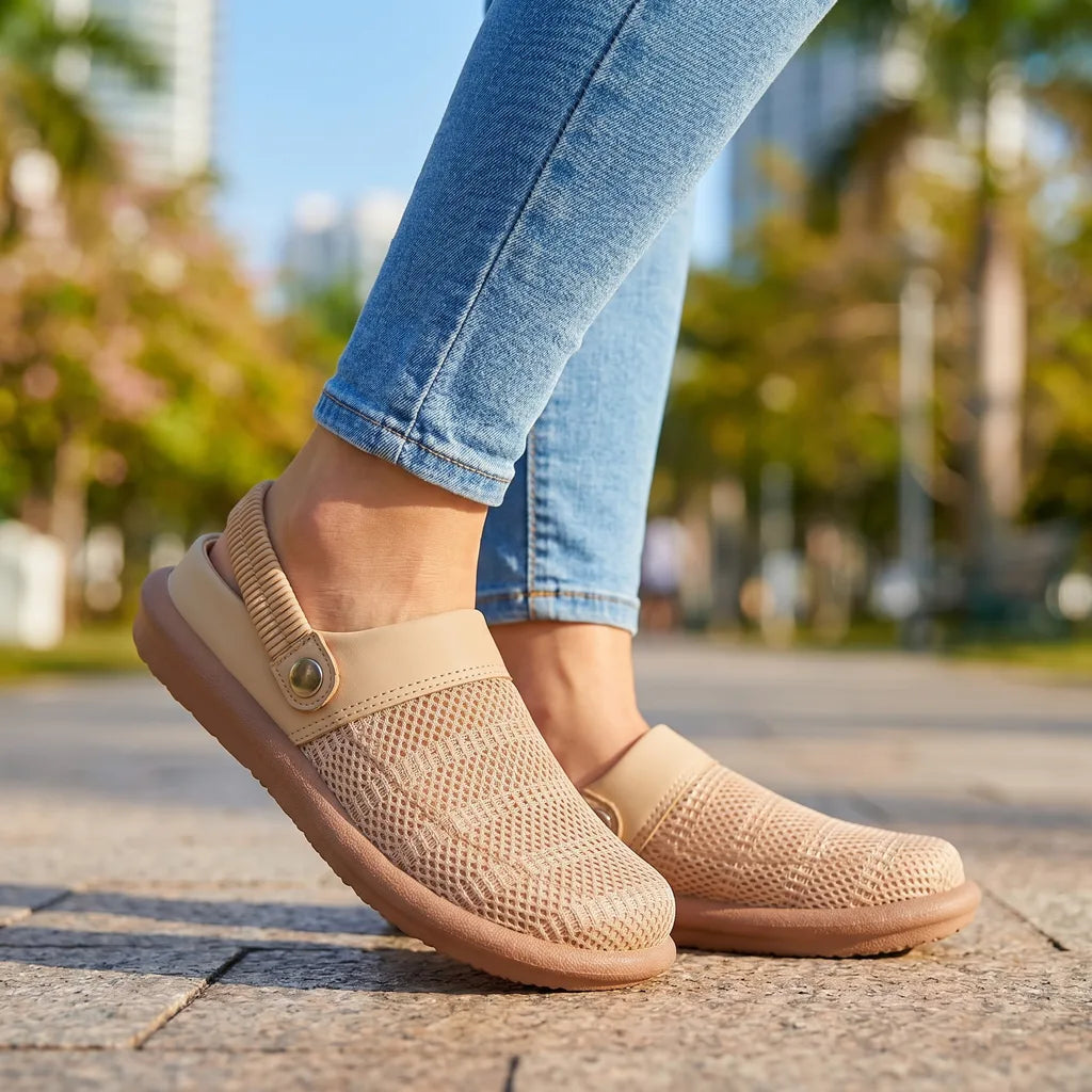 Khaki Boone Mesh Mules 1
