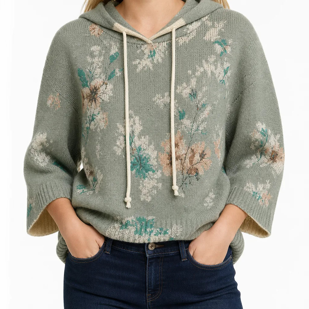 Women's Olive Fatima | Women's Fall Leaf Hoodie Sweater -No match