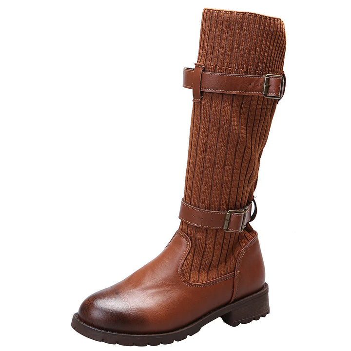 Women's Brown Felicity | Women's Knee High Knit Boots