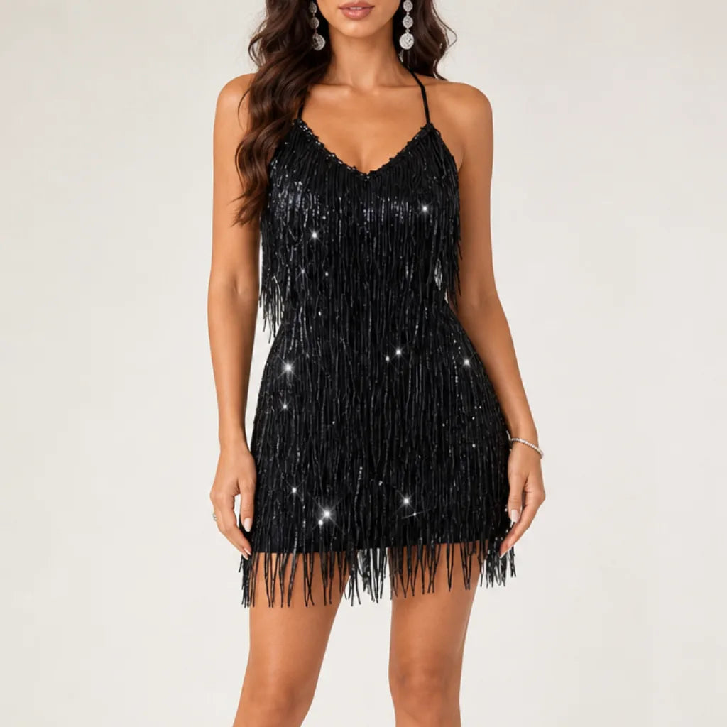 Women's Felicity Sequin Fringe Romper