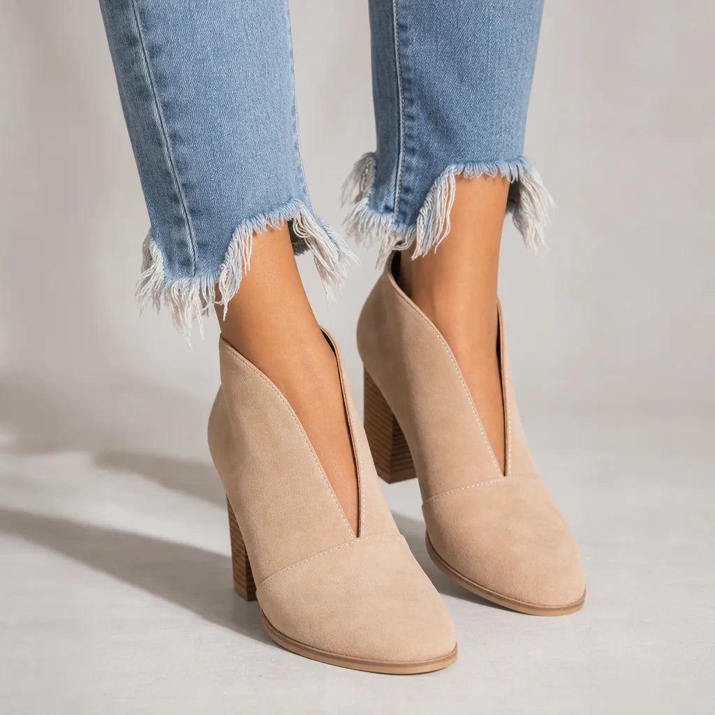 Fenella | Women's Fall Ankle Boots - Color:Beige;Size:36
