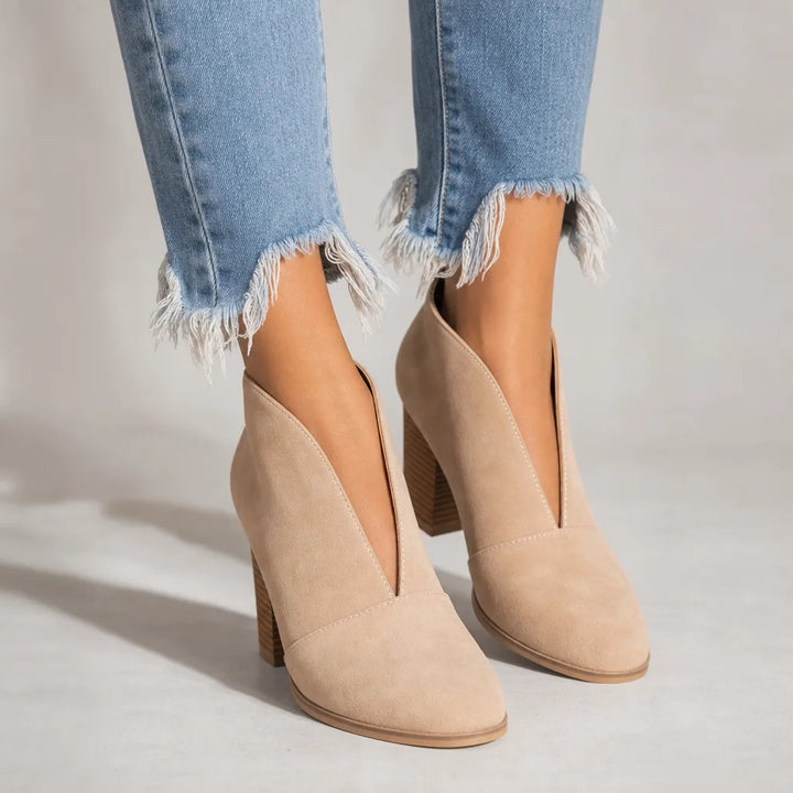 Fenella | Women's Fall Ankle Boots - Color:Beige;Size:36