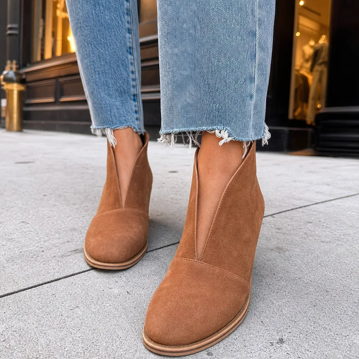 Women's Brown Atticus Chunky Heel Boots