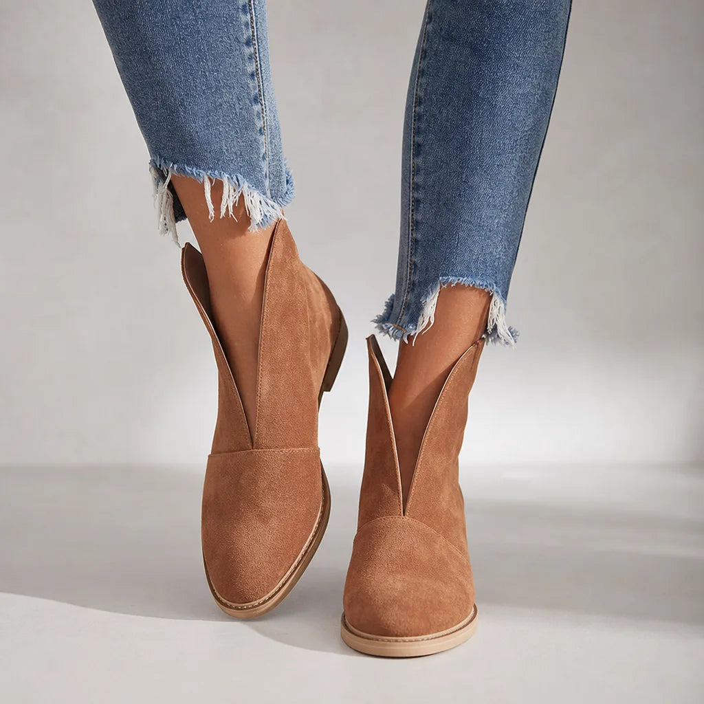 Fenella | Women's Fall Ankle Boots - Color:Brown;Size:36