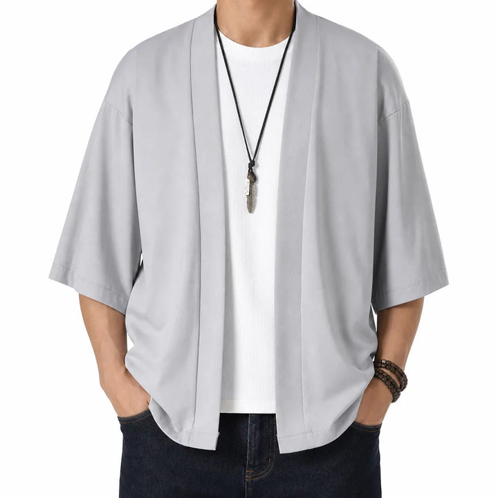 Fenton | Men's Kimono Style Shirt - Color:Gray;Size:S