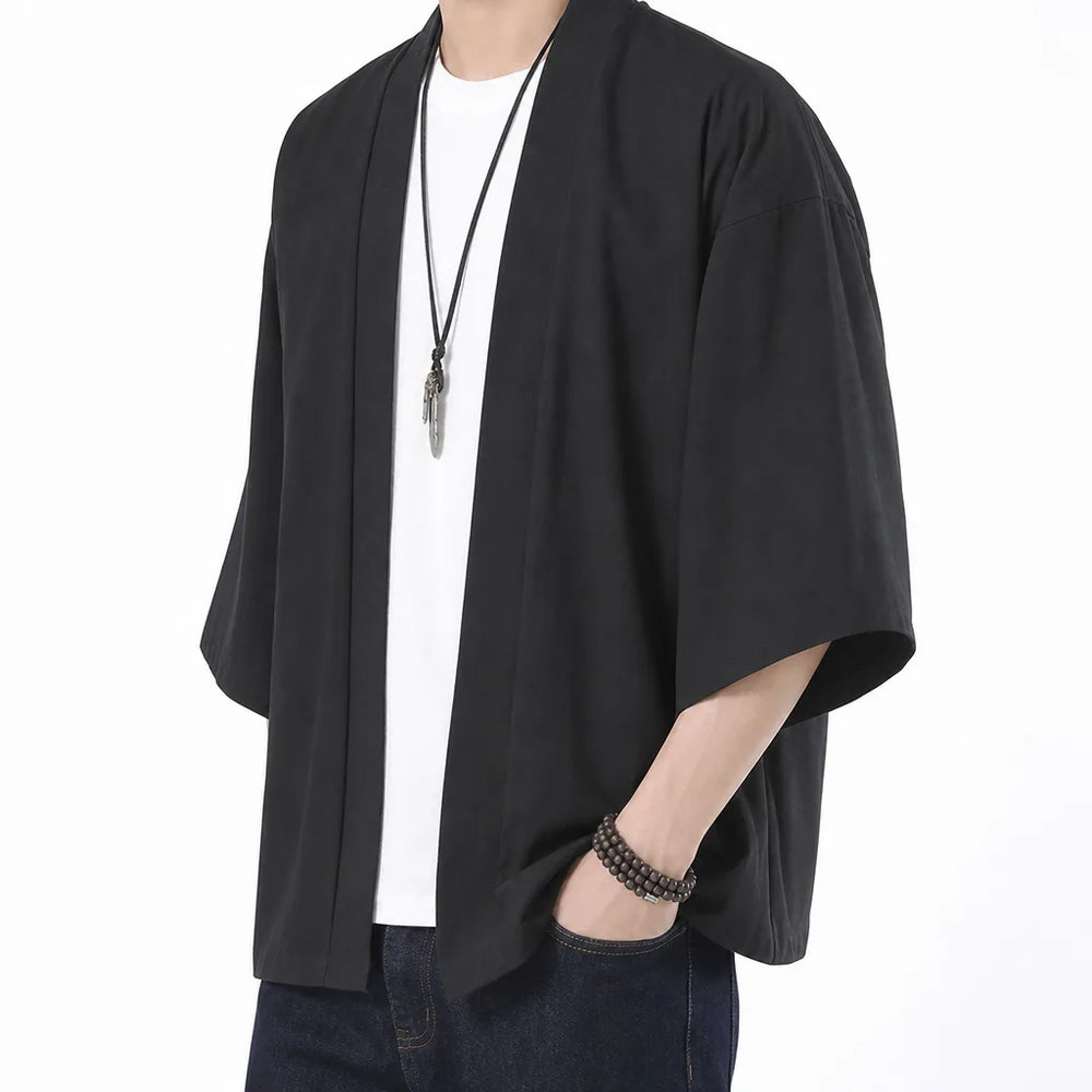 Men's Black Fenton Lightweight Sun Cardigan