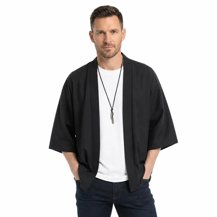 Men's Black Fenton Lightweight Sun Cardigan