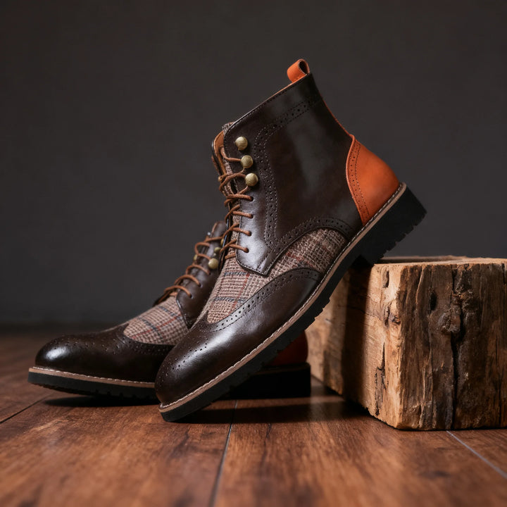 Fergus | Mens Fall Slip On Brown Boots - Color:Brown;Size:38