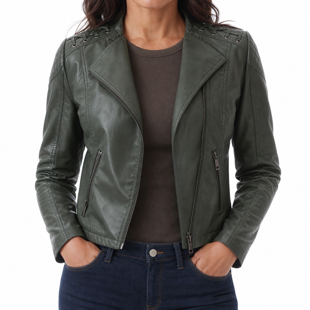 Meghan | Women's Leather Moto Jacket