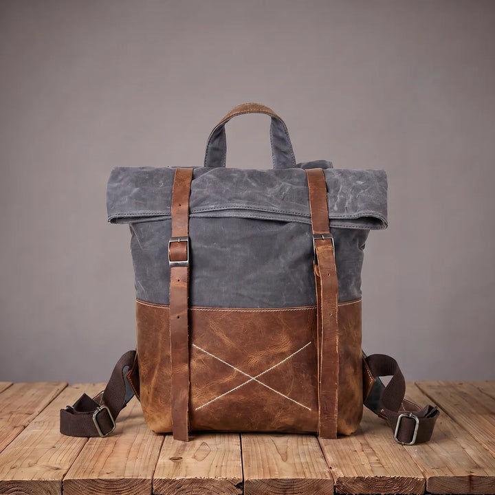 Finnegan | Men's Canvas Travel Laptop Backpack - Color:Gray