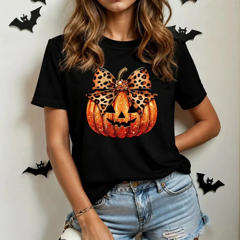 Fiona | Women's Halloween Graphic Print Shirt - Size:XS;Color:Black