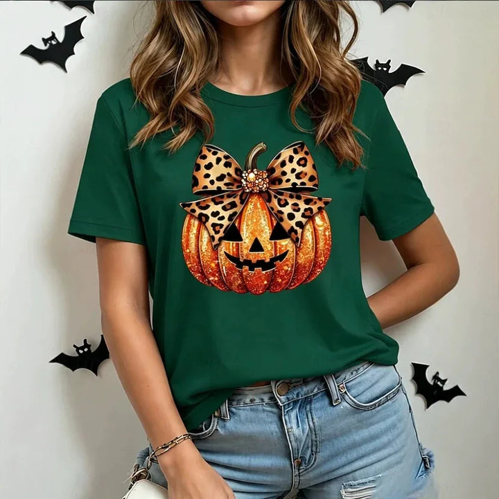 Fiona | Women's Halloween Graphic Print Shirt - Size:XS;Color:Green