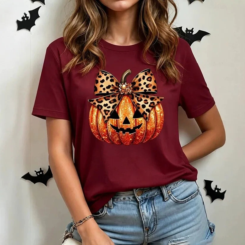 Fiona | Women's Halloween Graphic Print Shirt - Size:XS;Color:Red