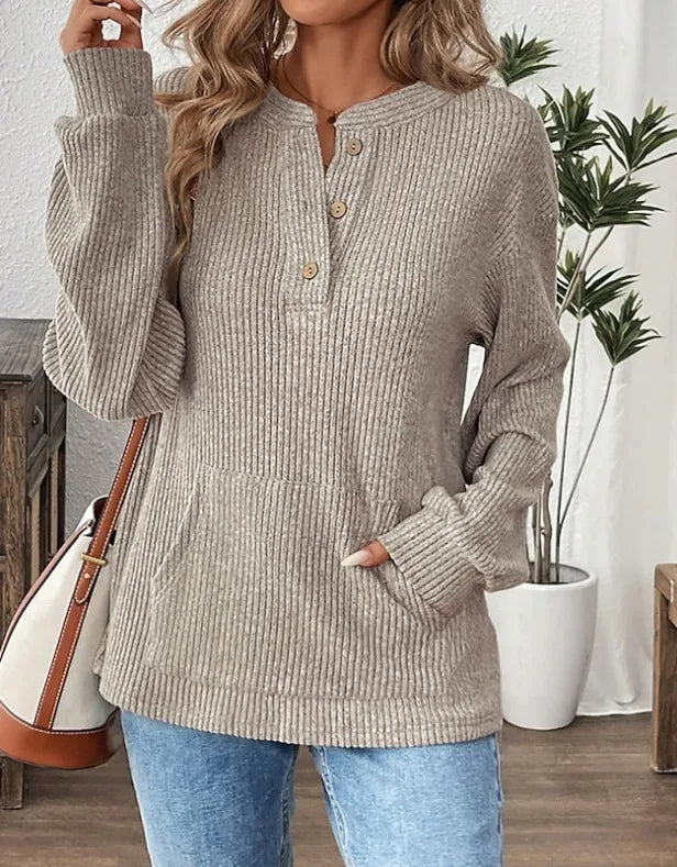 Fitch | Women's Relaxed Knit Sweater - Size:XS;Color:Khaki