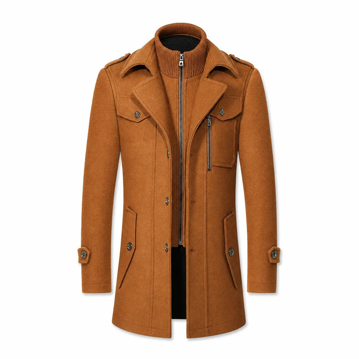 Fleming Double Collar Overcoat  - Color:Beige;Size:S
