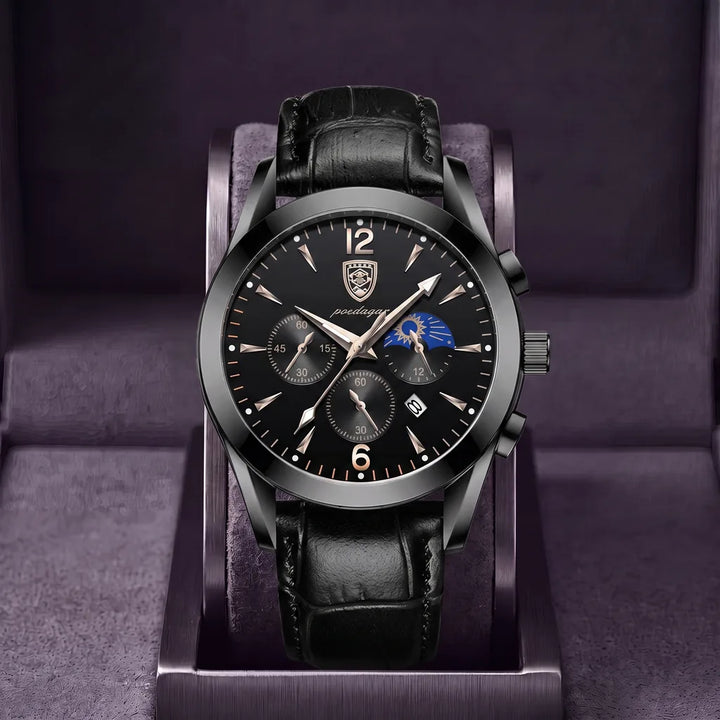Fletcher | Vintage watch - Color:Black Leather/Black