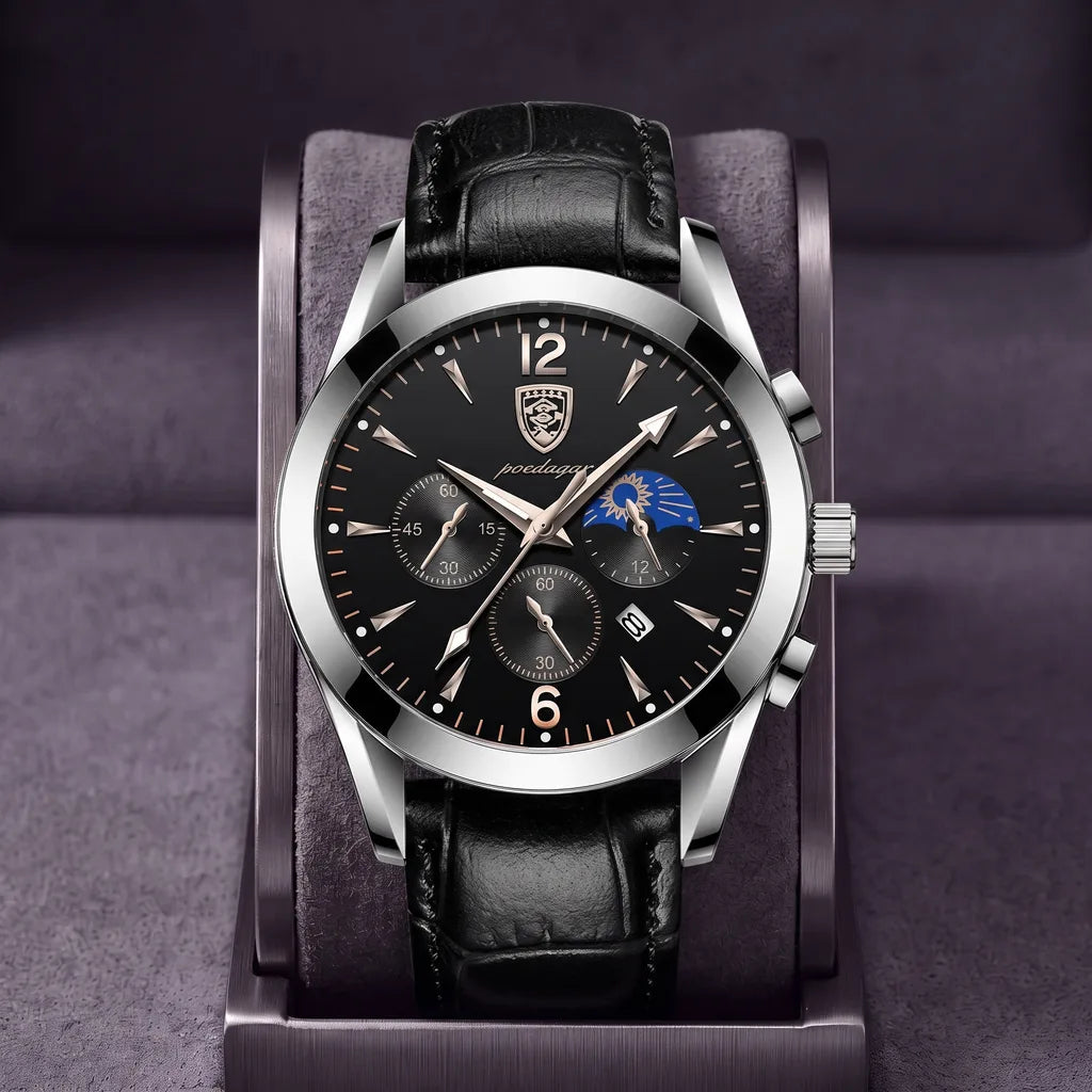 Fletcher | Vintage watch - Color:Black Leather/Silver